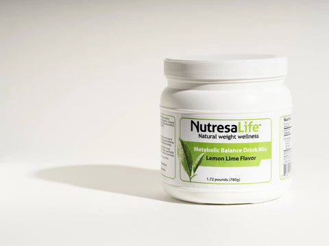 NutresaLife Metabolic Balance Drink Mix (lemon lime flavor) container on a white background