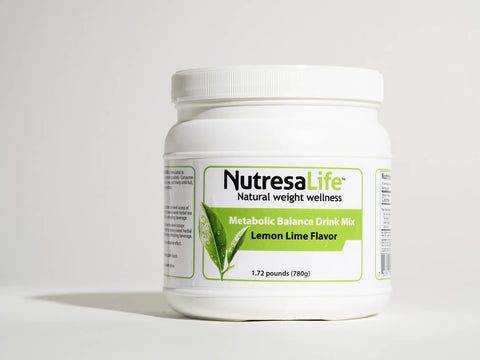 NutresaLife Metabolic Balance Drink Mix (lemon lime flavor) container on a white background